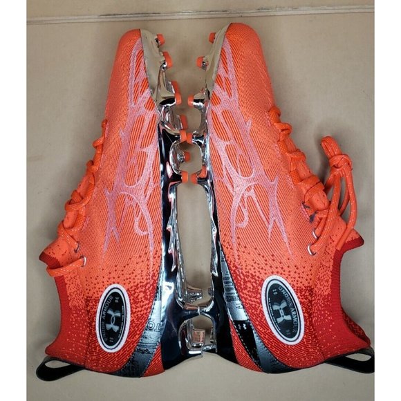 UNDER ARMOUR MC COMMAND PRO FOOTBALL LACROSSE CLEATS ORANGE MEN\'S SIZE 13.5